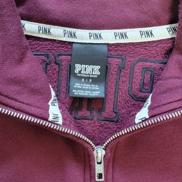 PINK by Victoria's Secret Women's Half Zip Pullover Comfy Sweatshirt Size Small - Picture 3 of 10